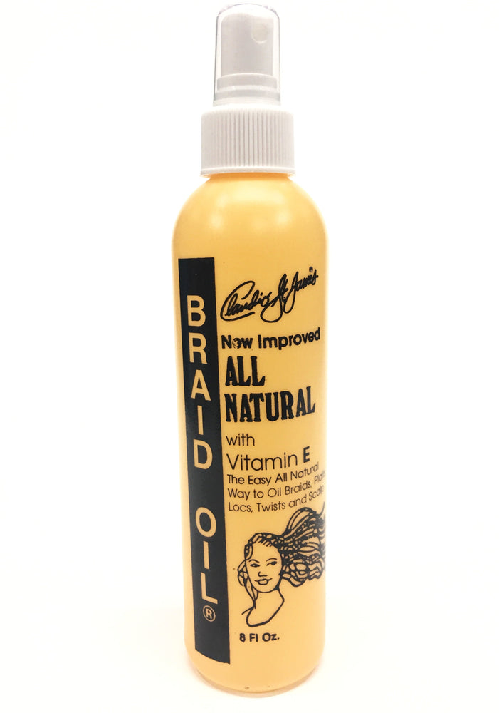 Claudio St. James brings you Braid Oil - Vitamin E . All of our products are for hair styles such all natural afros braids curls twist silky long extensions synthetic real human hair perms wraps wigs curls weave. Our oils, sheen, gels, shampoo, conditioners, cleans dirt, softens hair, penetrate scalps, relieves tighter braids, while adding luster, repairing damaged hair, preventing breakage, Promotes growth, Controlling dandruff, moisturizing dry scalps, reducing the need to scratch itchy scalps, 