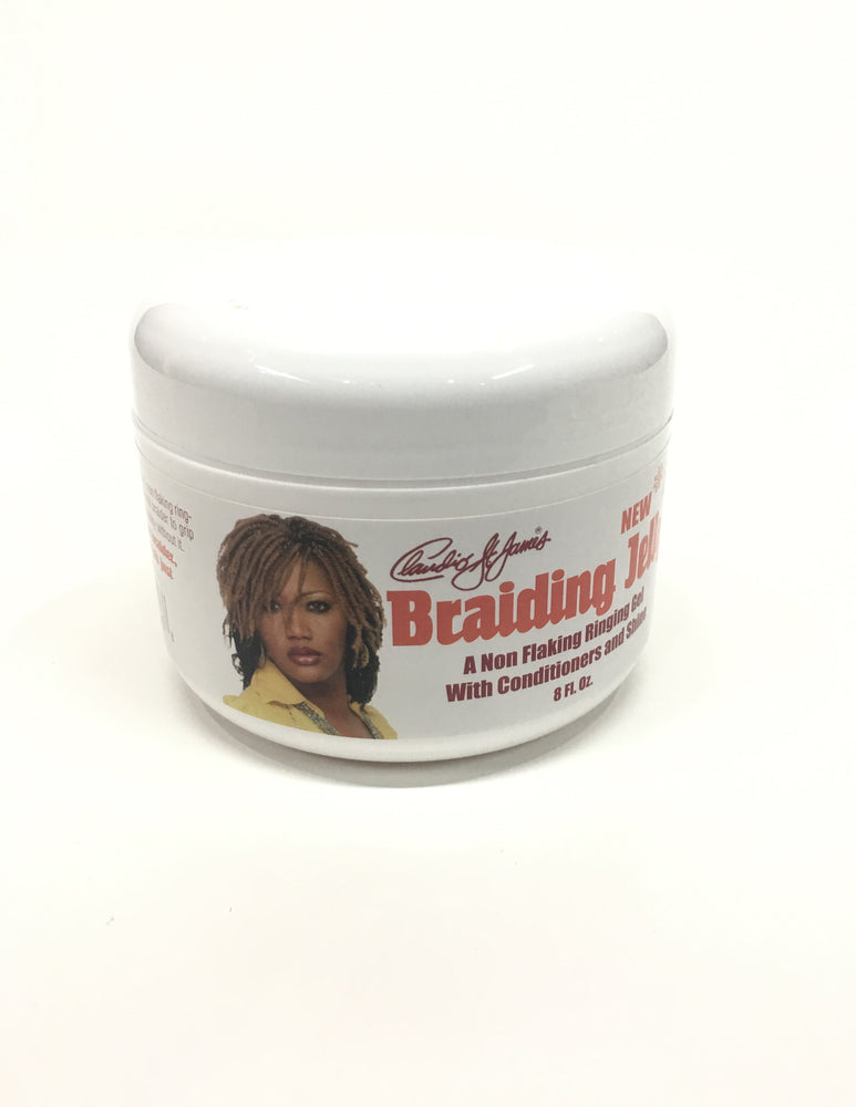 Claudio St. James brings you Braiding Jelly . All of our products are for hair styles such all natural afros braids curls twist silky long extensions synthetic real human hair perms wraps wigs curls weave. Our oils, sheen, gels, shampoo, conditioners, cleans dirt, softens hair, penetrate scalps, relieves tighter braids, while adding luster, repairing damaged hair, preventing breakage, Promotes growth, Controlling dandruff, moisturizing dry scalps, reducing the need to scratch itchy scalps, trusted by profes
